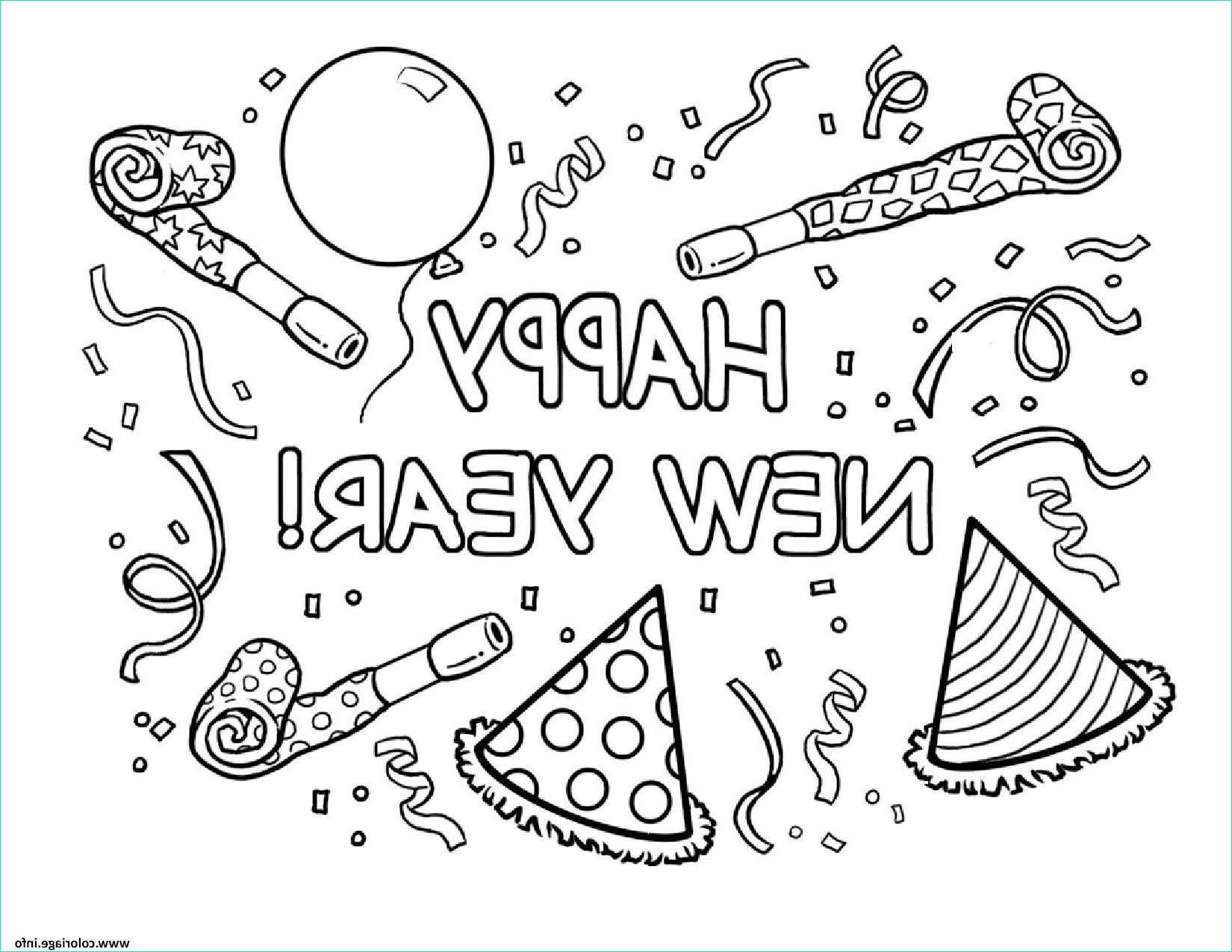 happy new year printable coloriage