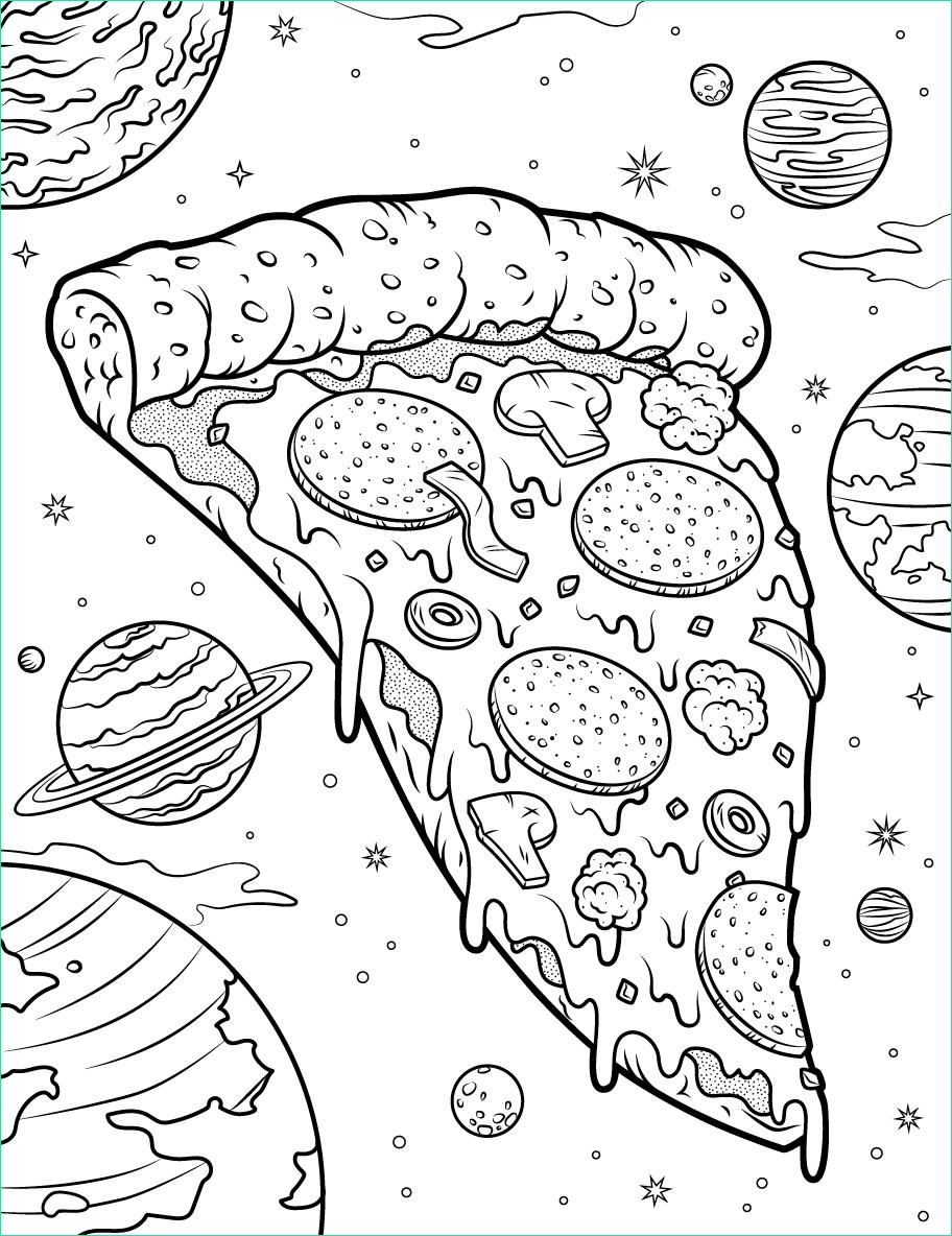 01 coloring page pizza