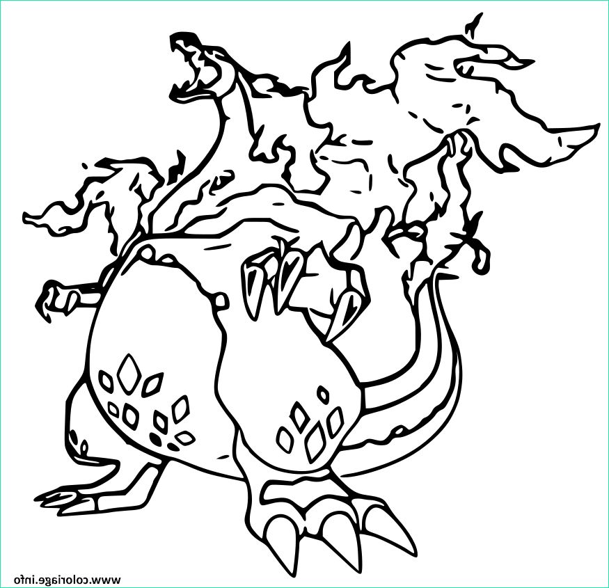 pokemon gigamax dracaufeu coloriage dessin