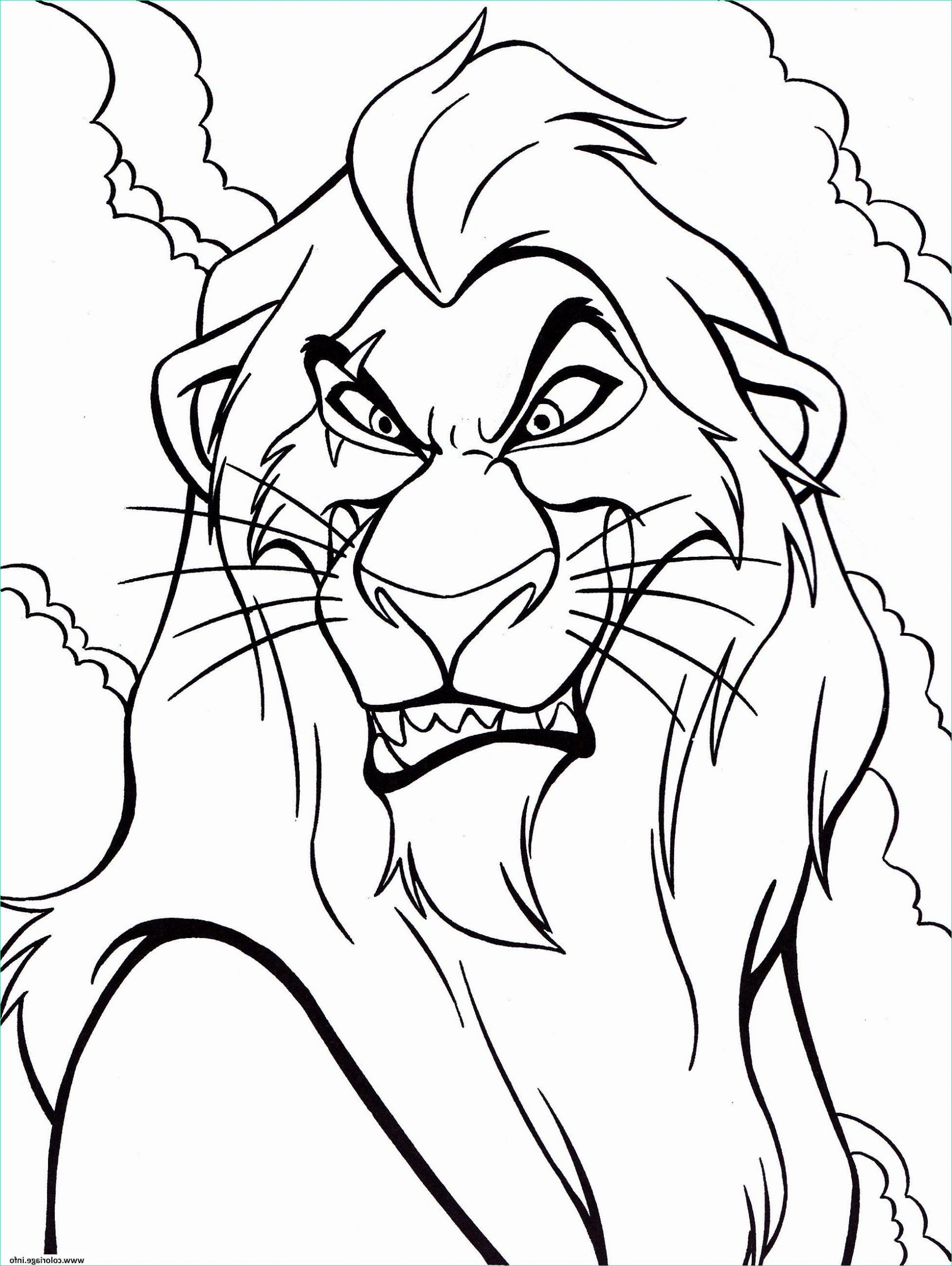 mechant du roi lion coloriage