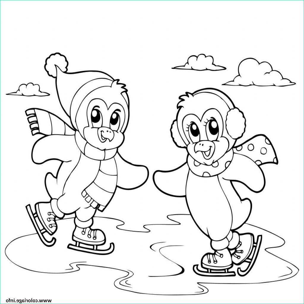 sport dhiver patins coloriage dessin