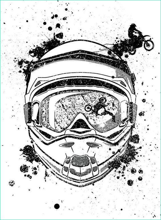 motocross helmet drawing