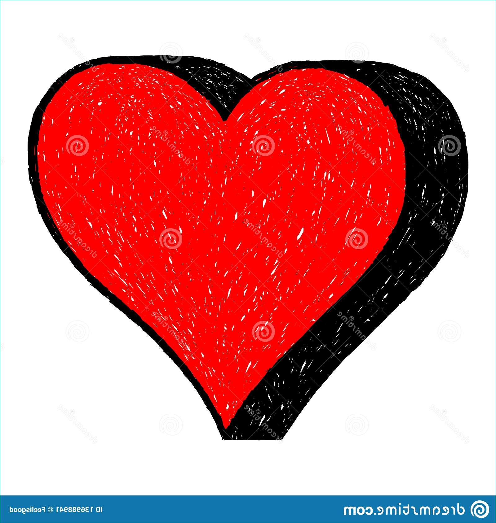 dessin rouge coeur créé stylo bille main image