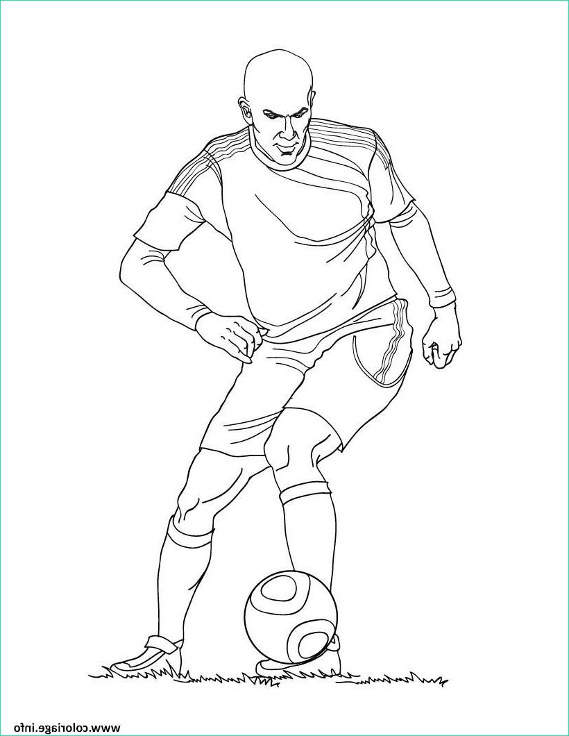 zinedine zidane joueur de foot france coloriage dessin