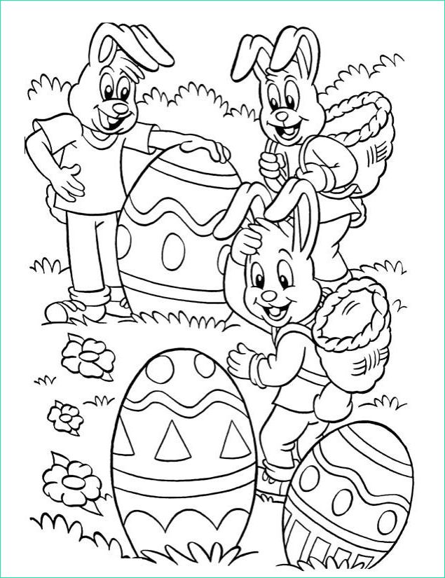coloriage les lapins de paques