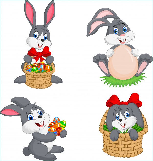 ensemble collection paques lapin dessin anime