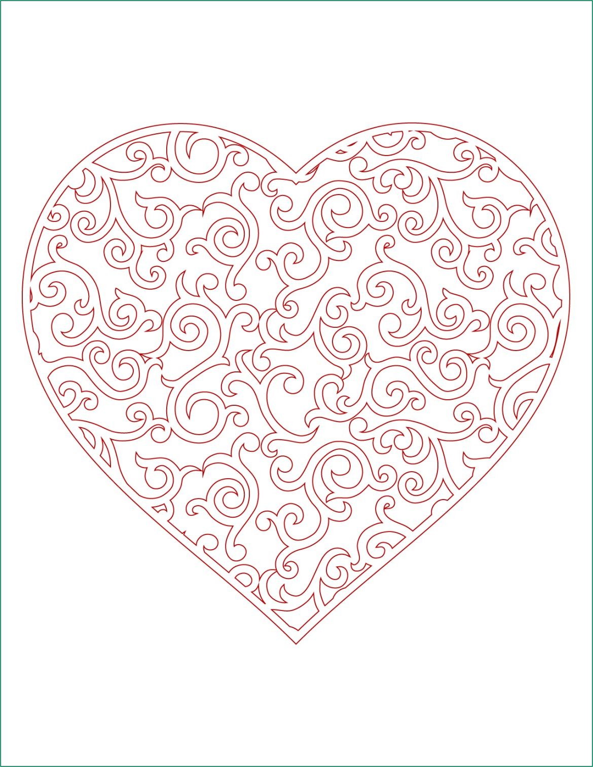 coeur a imprimer en couleur carte st valentin