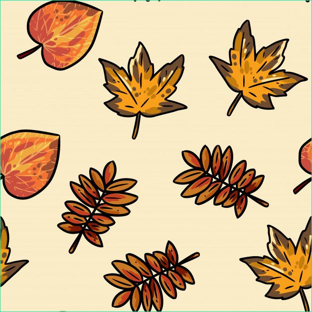 feuilles automne mignon modele sans couture dessin anime