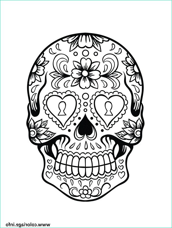 squelette halloween coeurs coloriage dessin