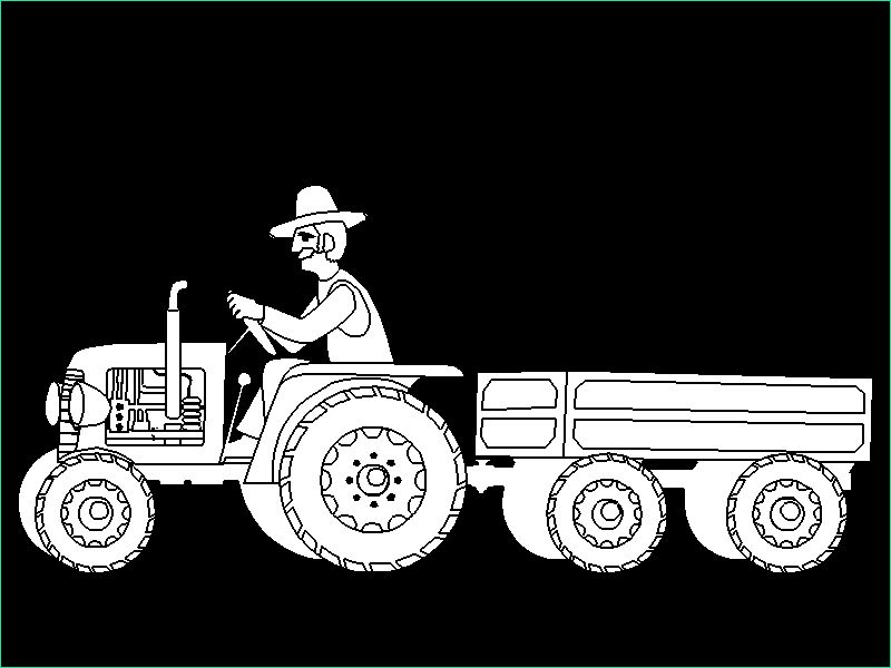 coloriage tracteur et remorque