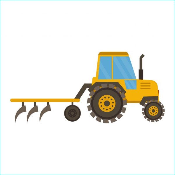 stock illustration tractor with trailer cartoon