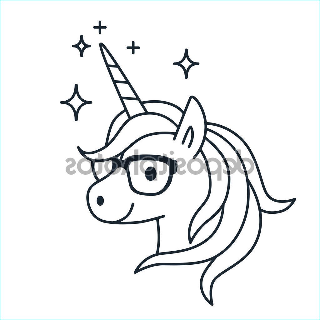 stock illustration cute unicorn wearing eyeglasses single