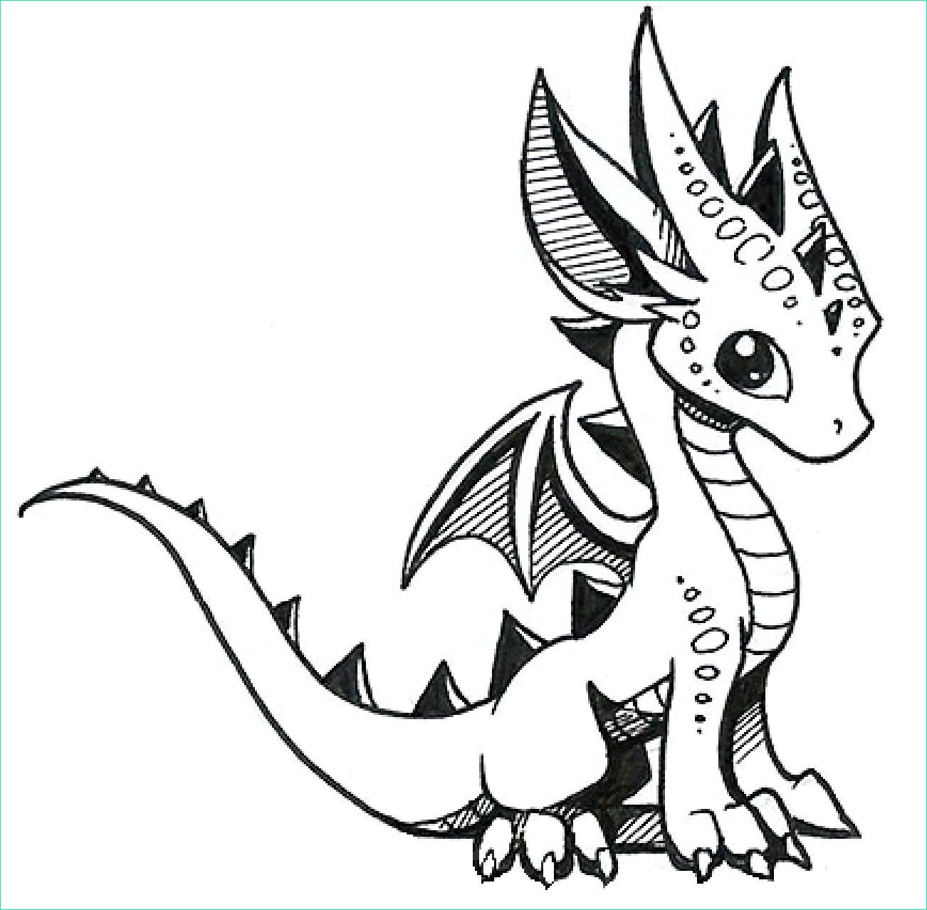 9 dragon mignon dessin kawaii facile