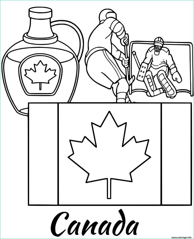 drapeau du canada a colorier