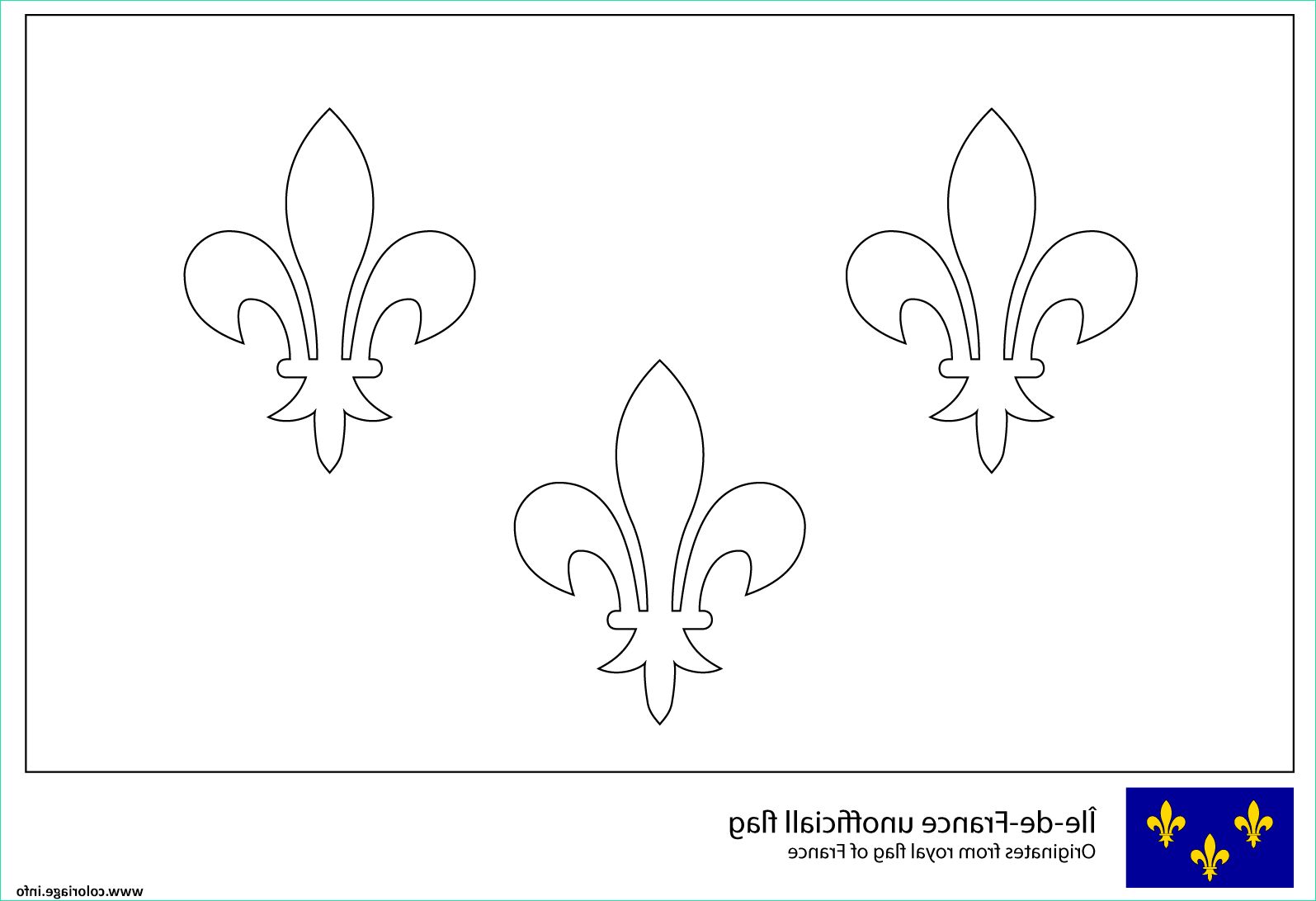 drapeau de lile de france coloriage dessin