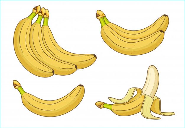 fruits banane dessin anime bouquets illustrations bananes fraiches