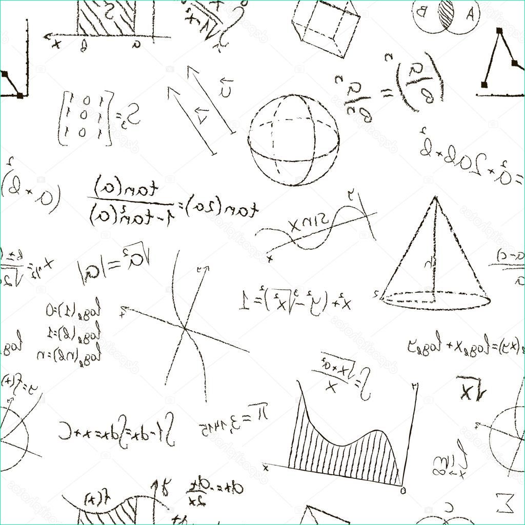 stock illustration chalk drawing effect math formulas