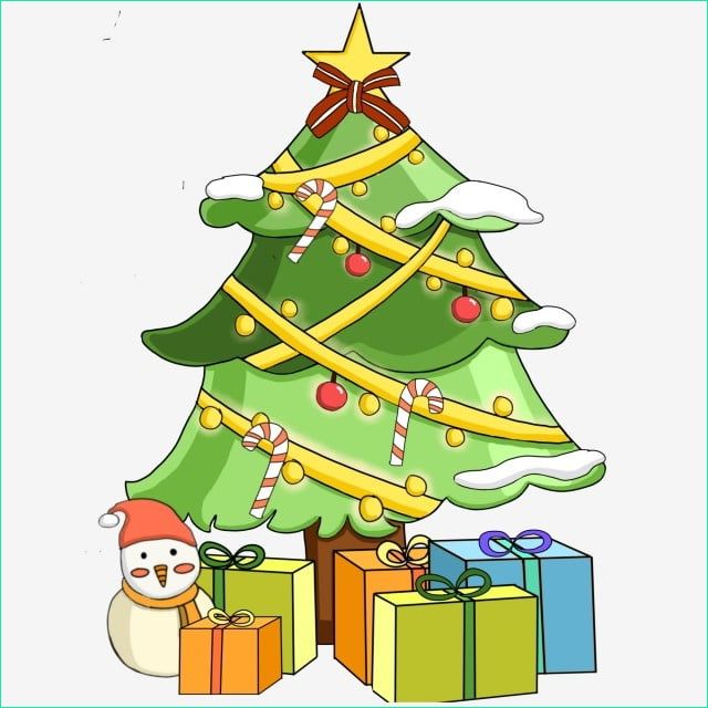 cartoon colored christmas tree and t design