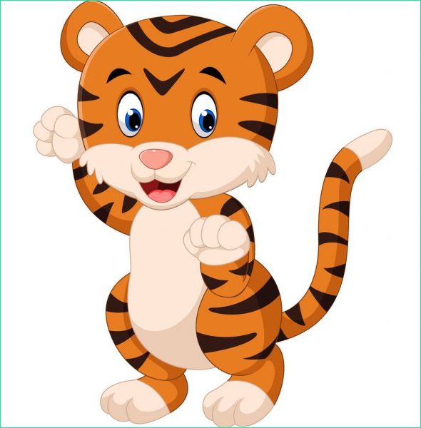 stock illustration cute tiger cartoon posing