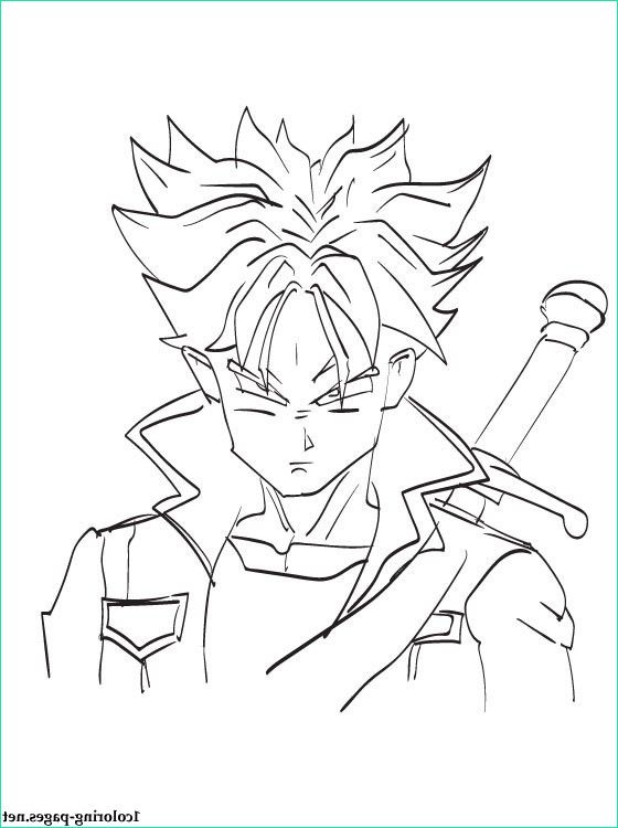 future trunks dragon ball coloring page