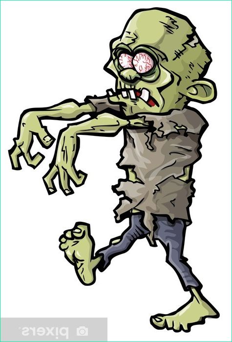 dessin anime d 39 une main zombie vert