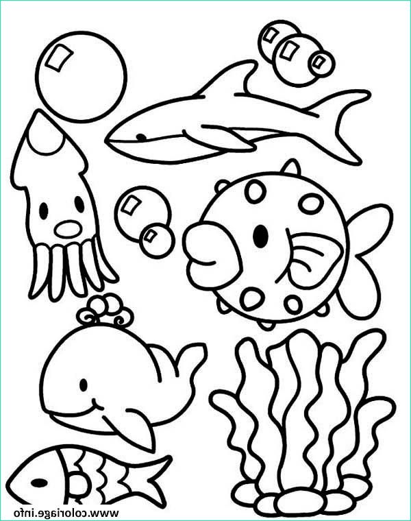 animaux de la mer et des oceans mignon enfants coloriage dessin
