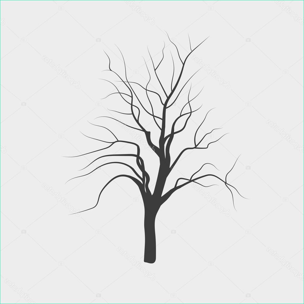 stock illustration vector drawing silhouettes of leafless