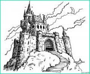 chateau fort du moyen age coloriage dessin