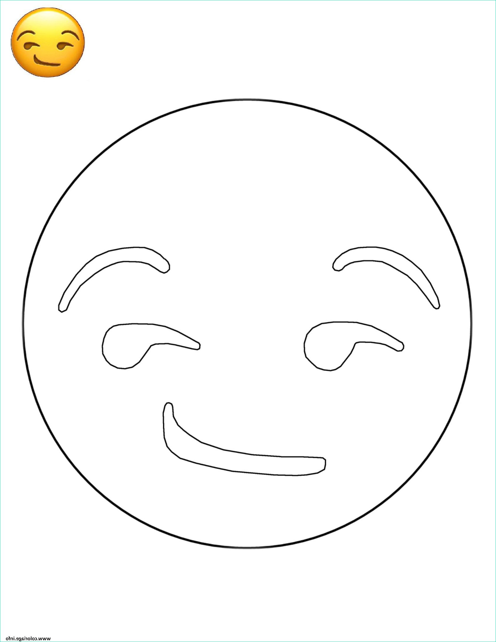 emoji smirk smiley coloriage dessin