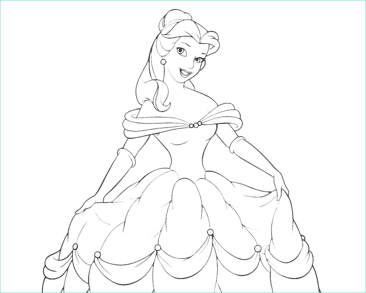 disney princess belle coloring pages to