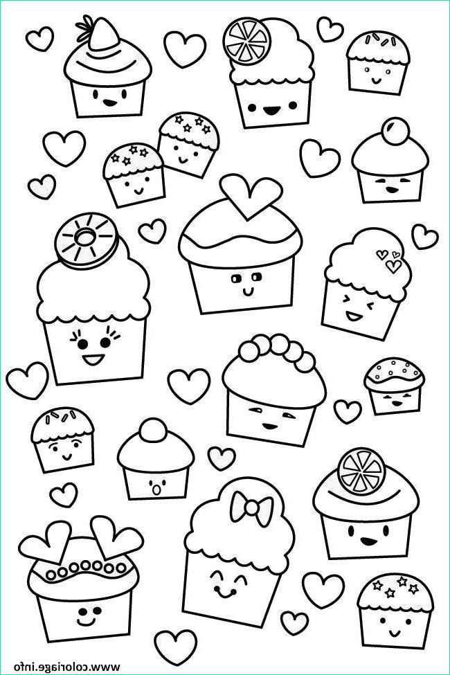 kawaii cupcake muffins coloriage