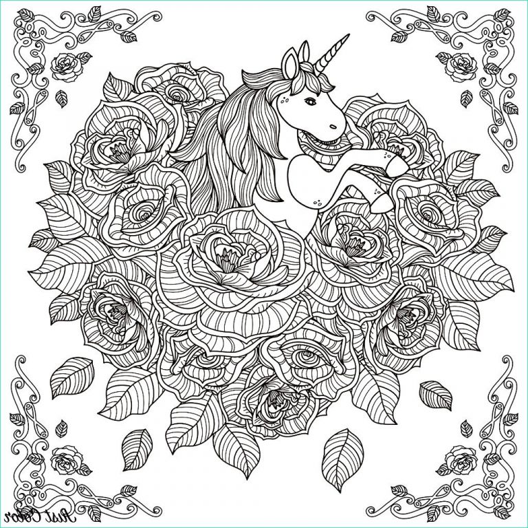 Coloriage Magnifique Unique Images Licorne Mandala Licornes Coloriages Difficiles Pour