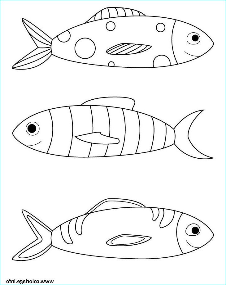 trois grands poisson avril coloriage dessin