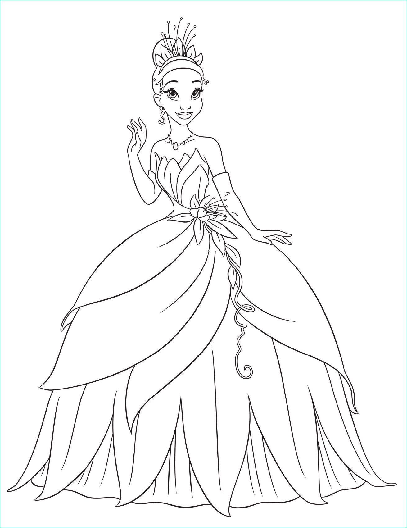 coloriage princesse disney tiana