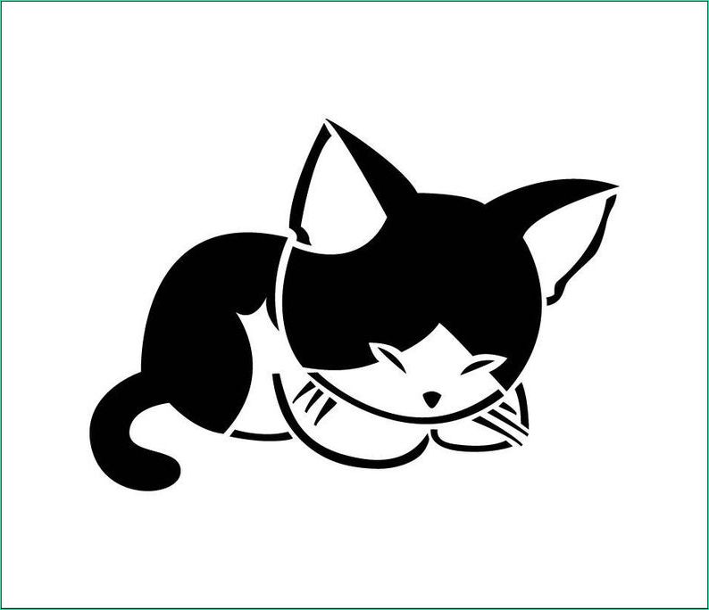 pochoir de chat dessin de chat ref 432
