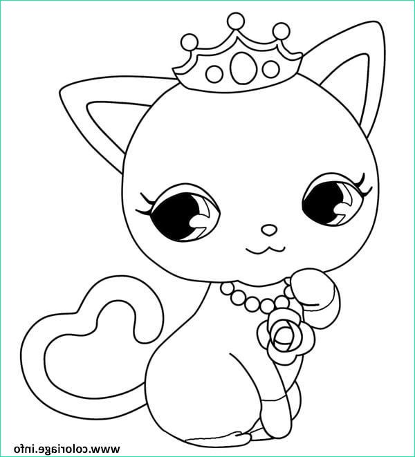 chat princesse kawaii coloriage