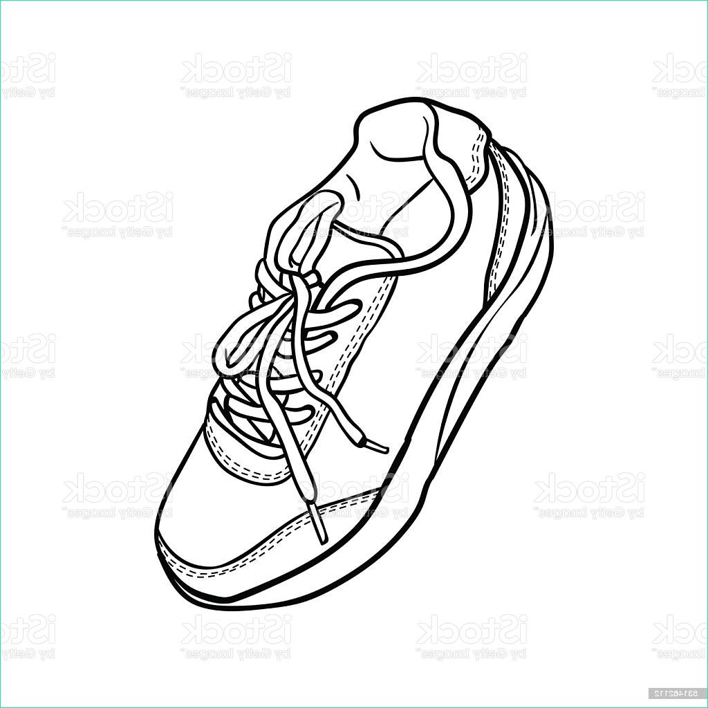 dessin animé contour de doodle chaussures basket seul sur blanc gm