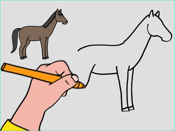 apprendre a dessiner un cheval en 3 etapes