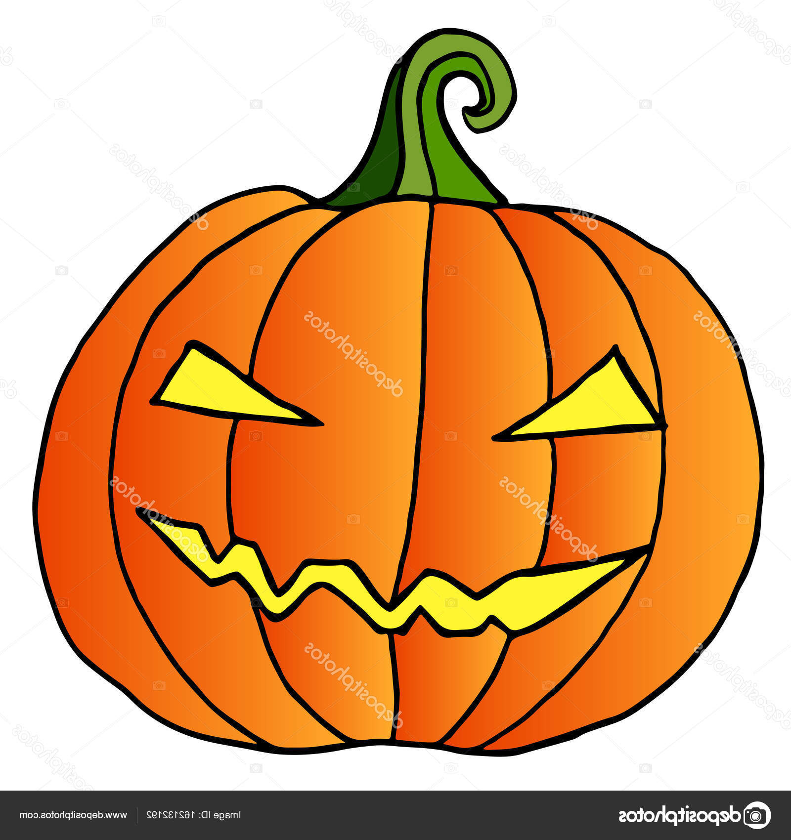 stock illustration cartoon pumpkin facehappy crazy halloween
