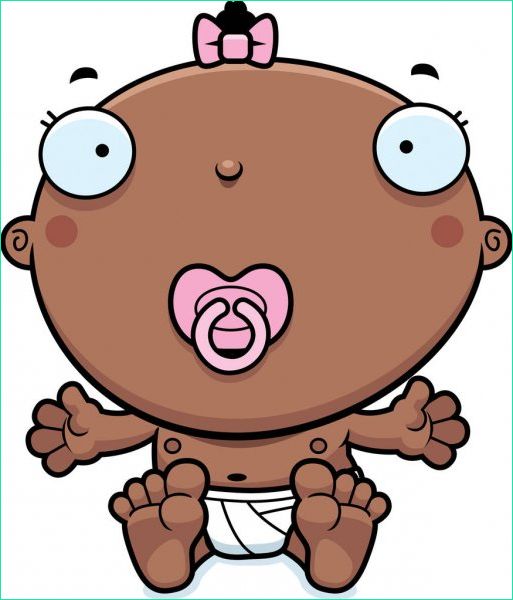 stock illustration cartoon baby girl pacifier