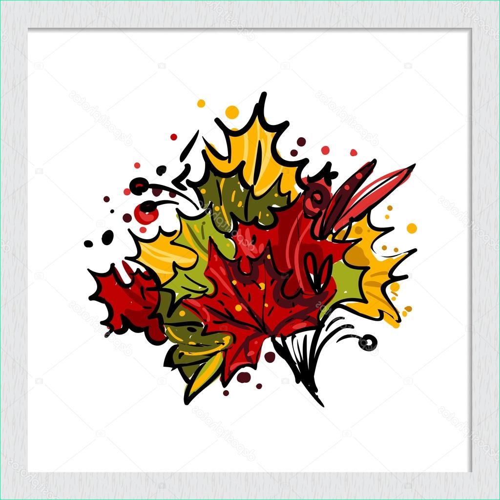 stock illustration autumn leaves bouquet