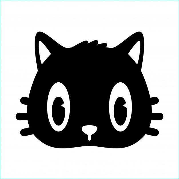 illustration dessin anime tete vecteur chaton chat