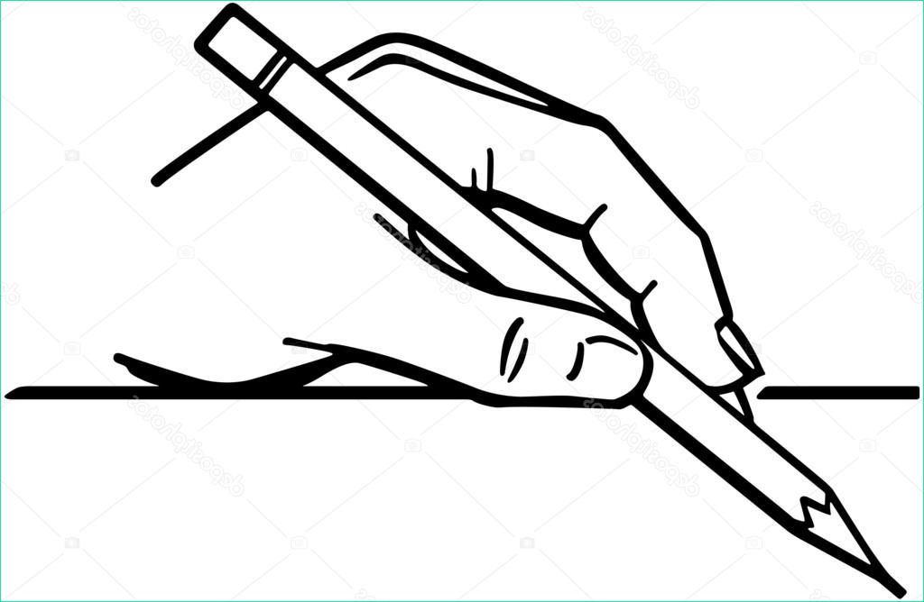 stock illustration hand holding pencil
