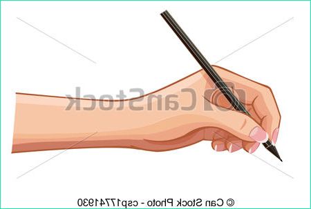 vector female hand with a pen wrote a