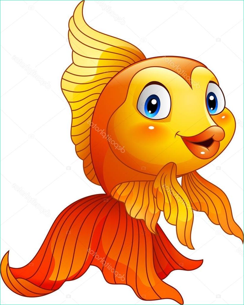 stock illustration cartoon cute goldfish