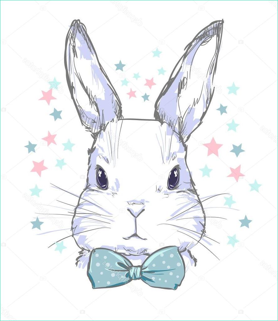 stock illustration cartoon cute bunny head
