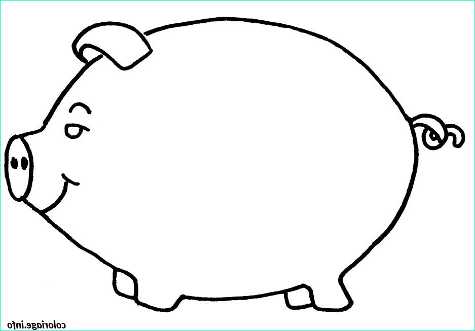tirelire en forme de cochon coloriage dessin