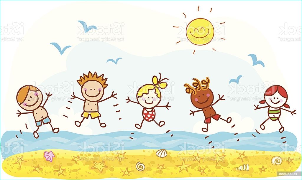 Dessin Vacances été Bestof Images Vacances Dété Les Enfants Heureux De Sauter Sur La Plage