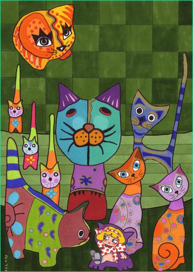 article 599 nouvelle carte d animaux dessin de chats color eacute s