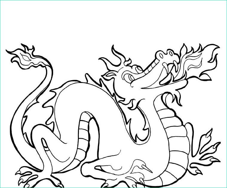 dessin dragon chinois simple